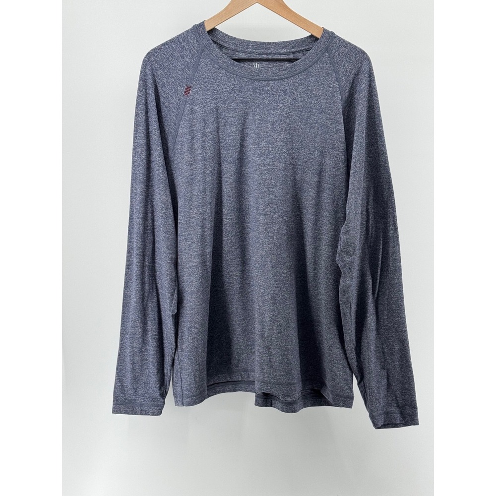 Rhone Reign Long Sleeve‎ Shirt Mens XL Blue Heathered Performance Gym Tee